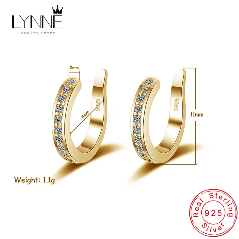 Fine Zircon 925 Sterling Silver Clip Earrings