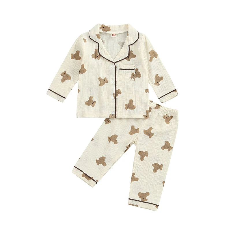 Kid's Pajama Suit Bear Print