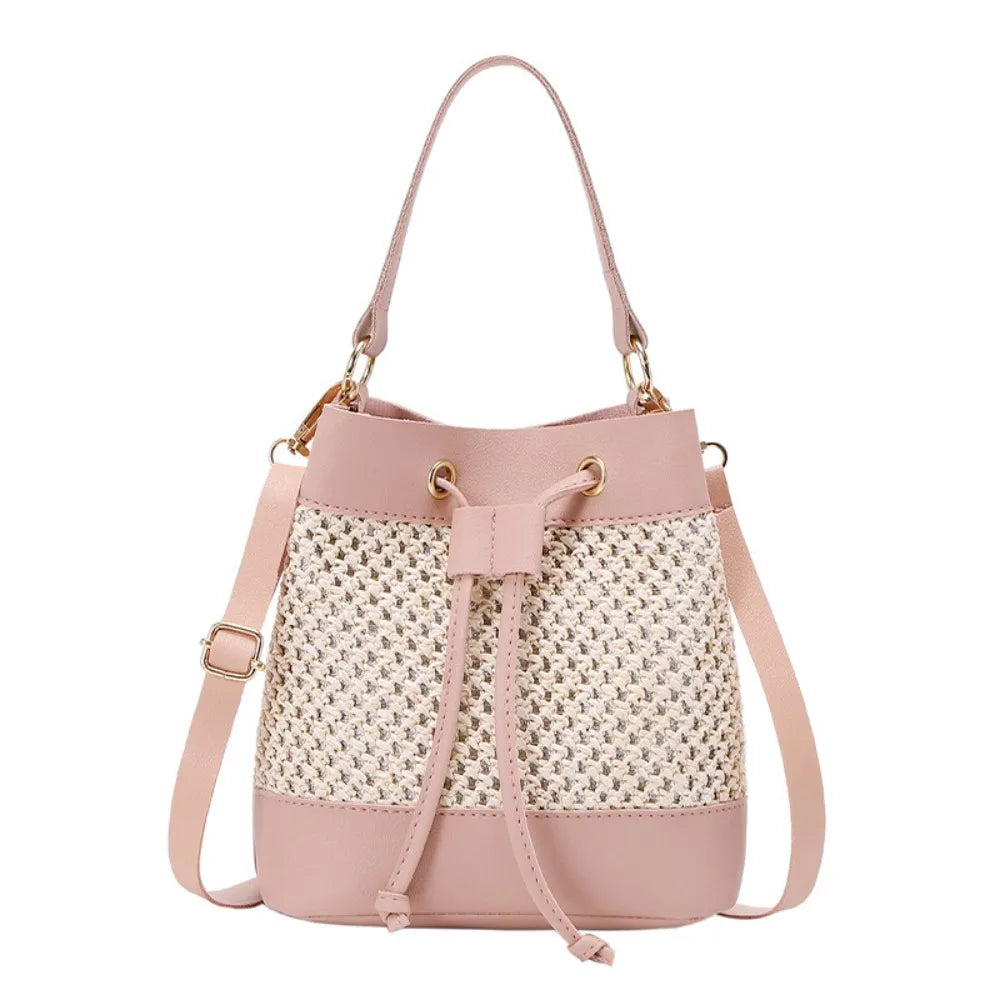 Bundle Pocket Straw Crossbody Bag