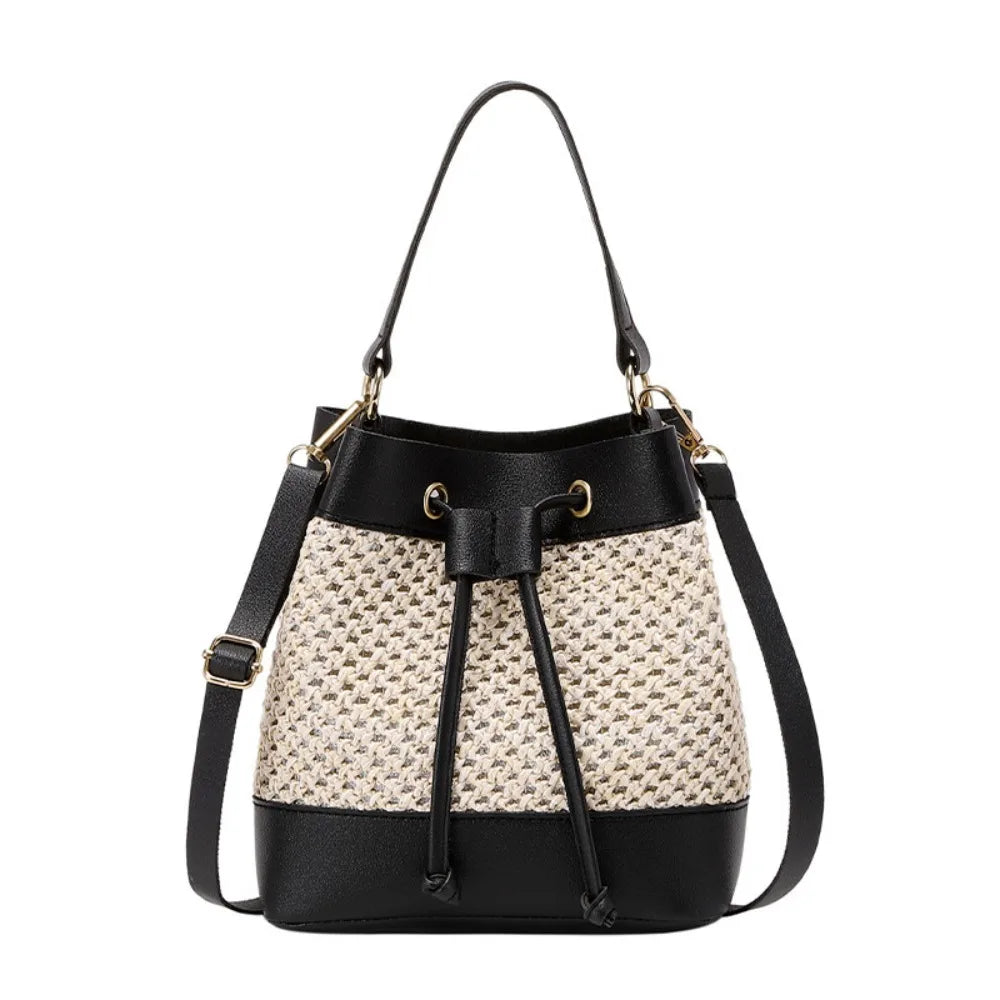 Bundle Pocket Straw Crossbody Bag