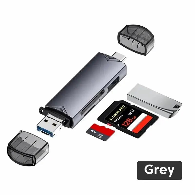 6-in-1 USB 3.0 Flash Drive and Card Reader