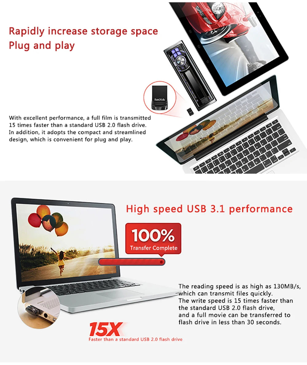 Sandisk 3.0 USB Flash Drive 32-512Gb