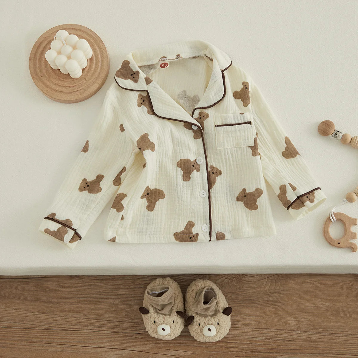 Kid's Pajama Suit Bear Print