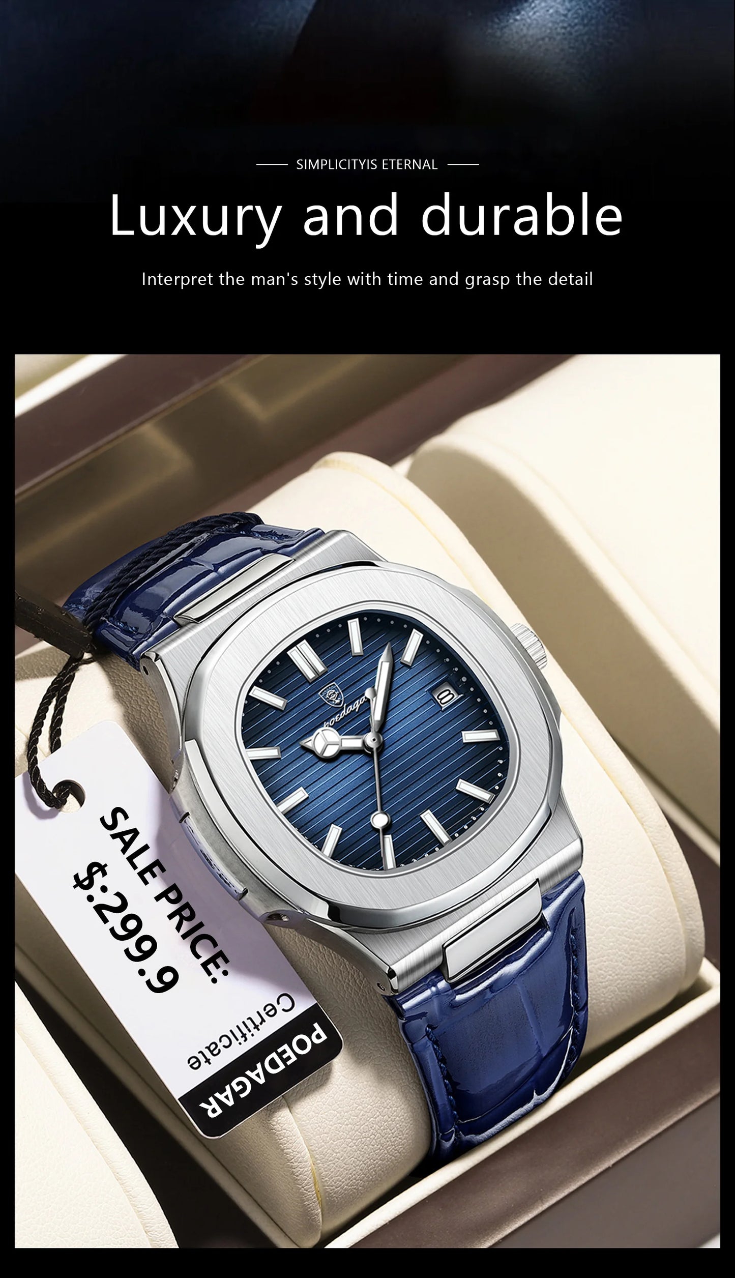 POEDAGAR Luxury Men's Wristwatch