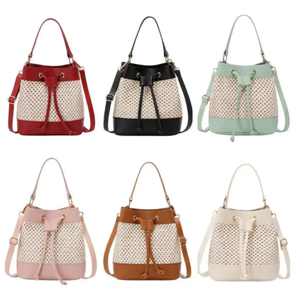 Bundle Pocket Straw Crossbody Bag