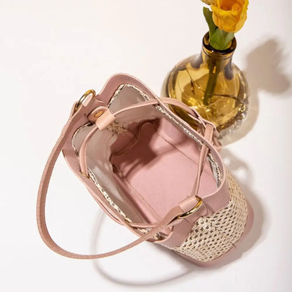 Bundle Pocket Straw Crossbody Bag