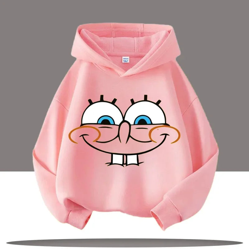 SpongeBob Face Cartoon Children's Hooded Sweatshirt