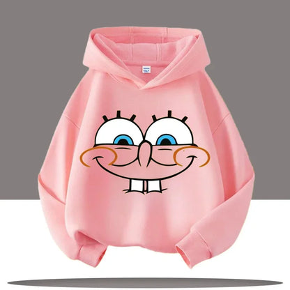 SpongeBob Face Cartoon Children's Hooded Sweatshirt