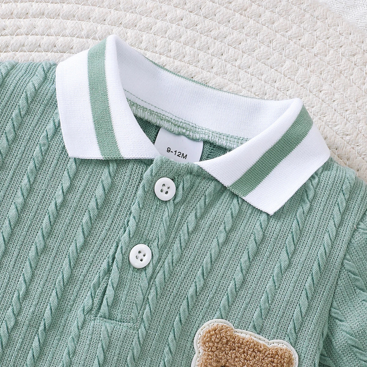 Baby Jumpsuit with Bear Patch