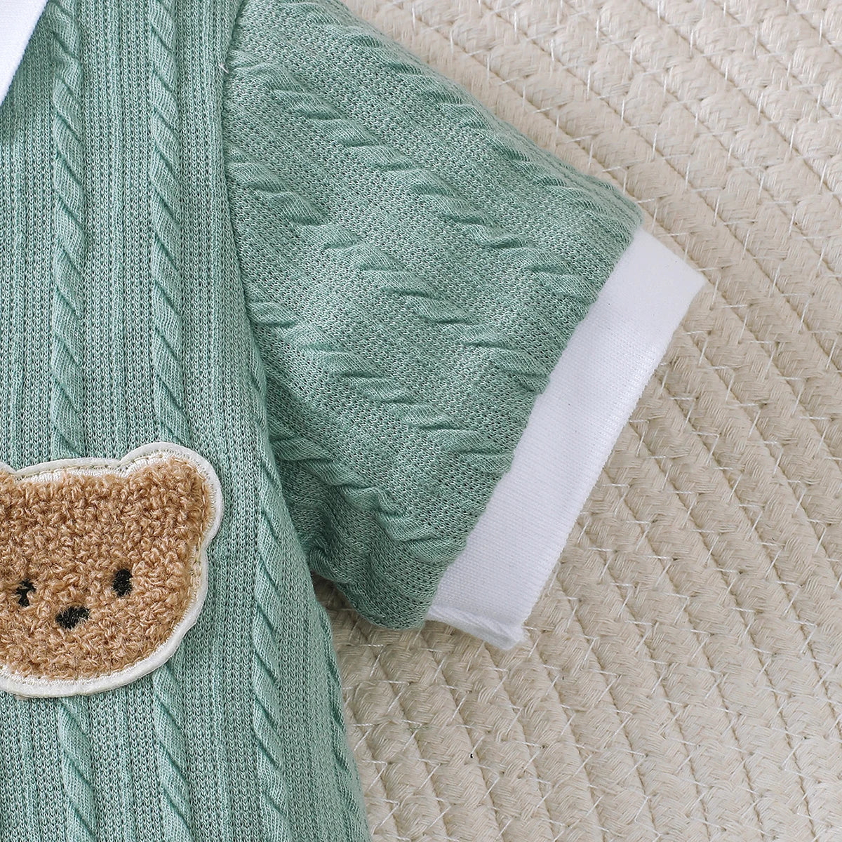 Baby Jumpsuit with Bear Patch