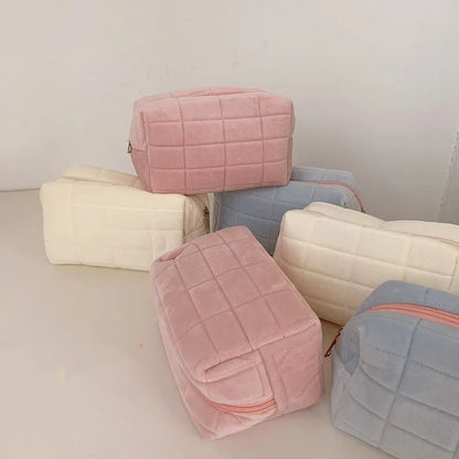 Solid Fur Cosmetic Storage Bag
