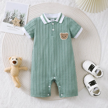 Baby Jumpsuit with Bear Patch
