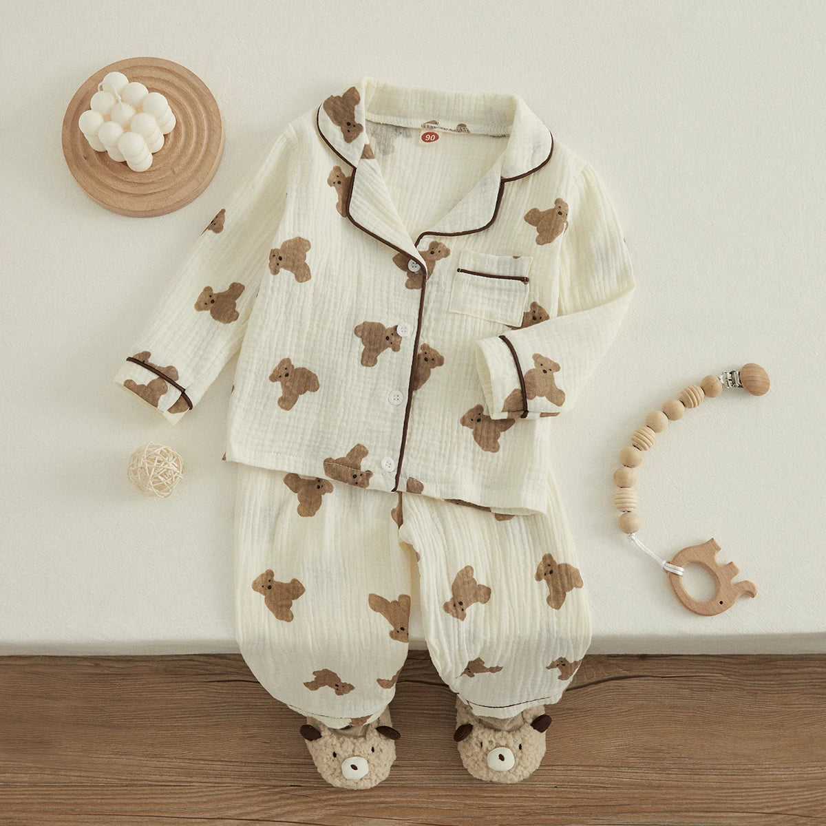 Kid's Pajama Suit Bear Print