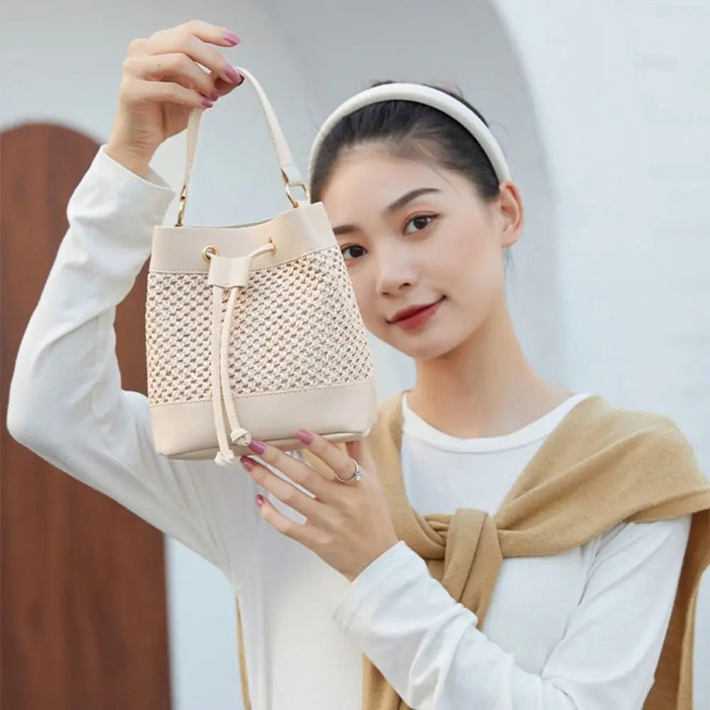 Bundle Pocket Straw Crossbody Bag
