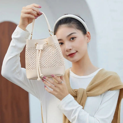 Bundle Pocket Straw Crossbody Bag