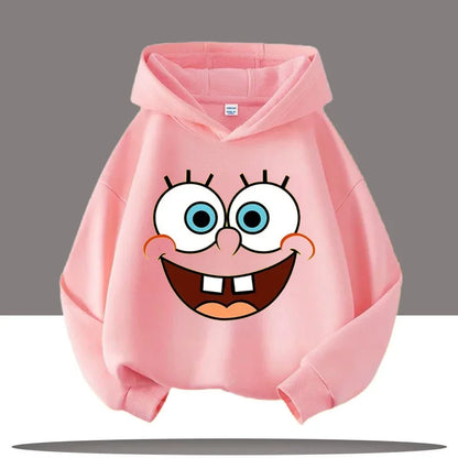 SpongeBob Face Cartoon Children's Hooded Sweatshirt