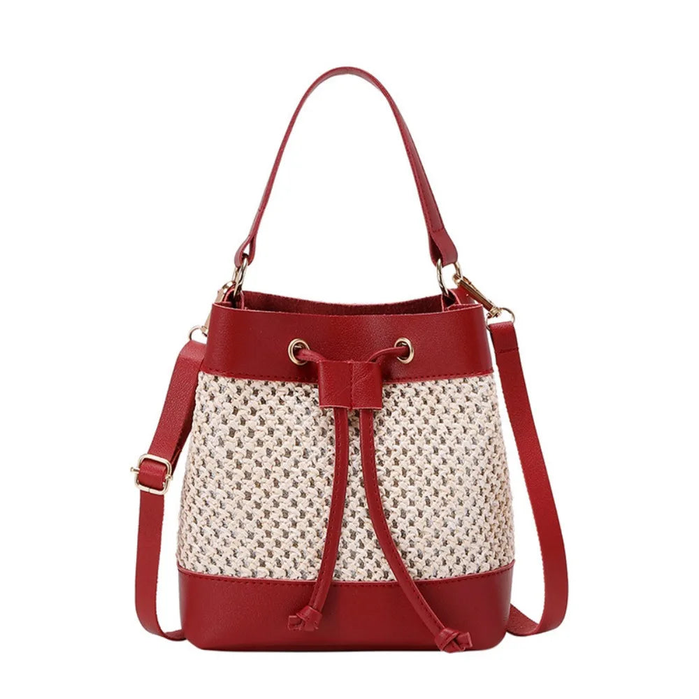 Bundle Pocket Straw Crossbody Bag