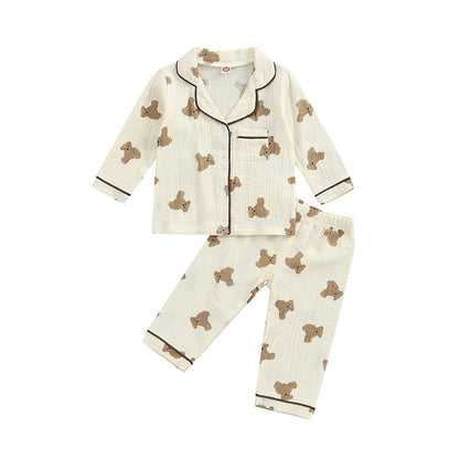 Kid's Pajama Suit Bear Print