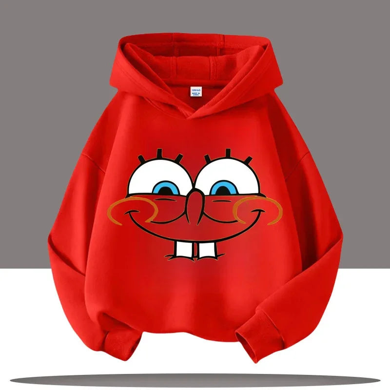 SpongeBob Face Cartoon Children's Hooded Sweatshirt