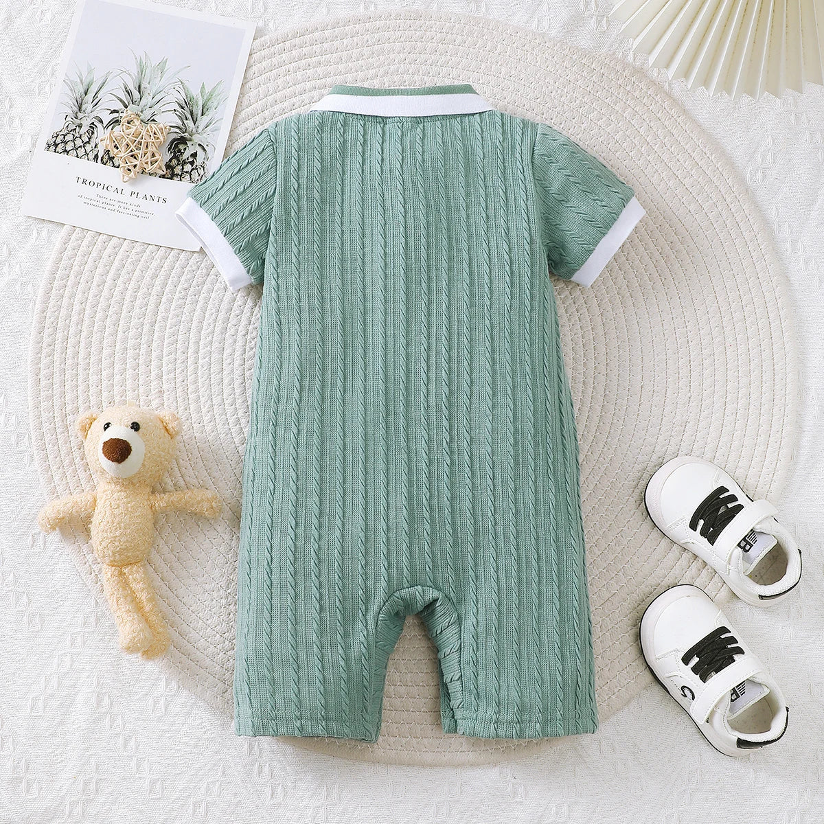 Baby Jumpsuit with Bear Patch
