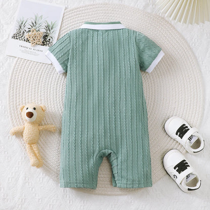 Baby Jumpsuit with Bear Patch