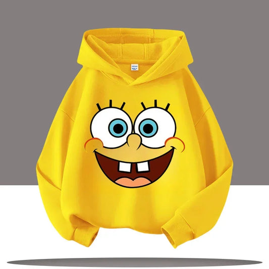 SpongeBob Face Cartoon Children's Hooded Sweatshirt