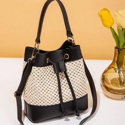 Bundle Pocket Straw Crossbody Bag
