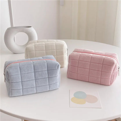 Solid Fur Cosmetic Storage Bag