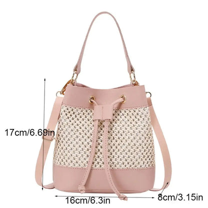 Bundle Pocket Straw Crossbody Bag