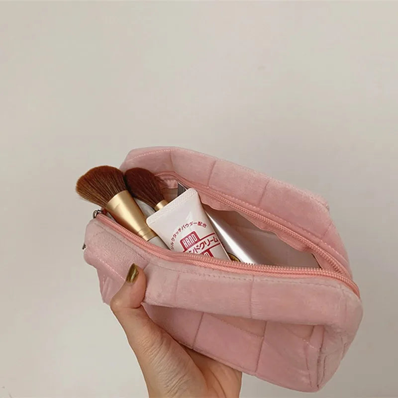 Solid Fur Cosmetic Storage Bag