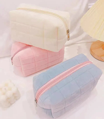 Solid Fur Cosmetic Storage Bag