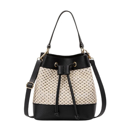 Bundle Pocket Straw Crossbody Bag