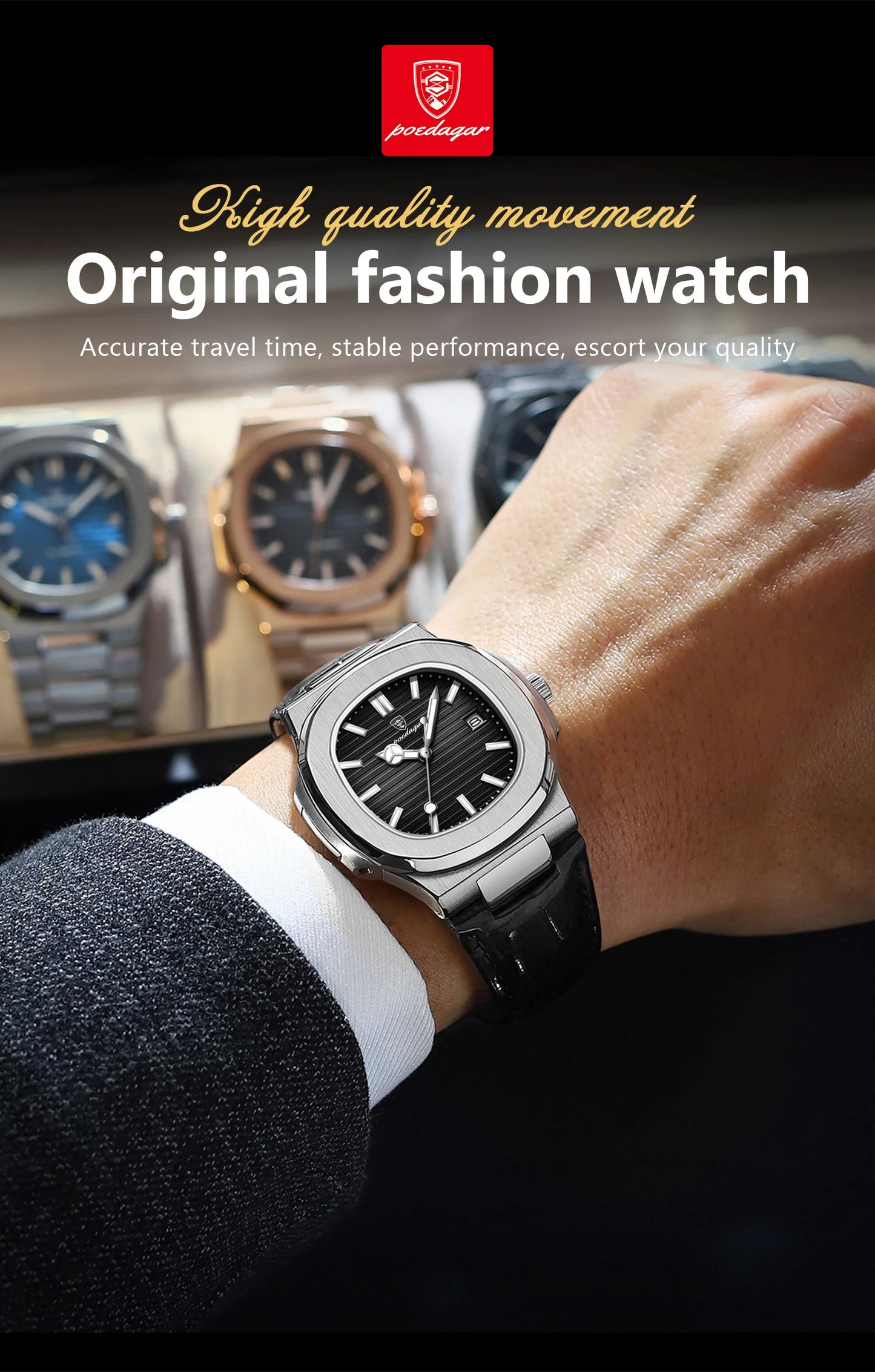 POEDAGAR Luxury Men's Wristwatch