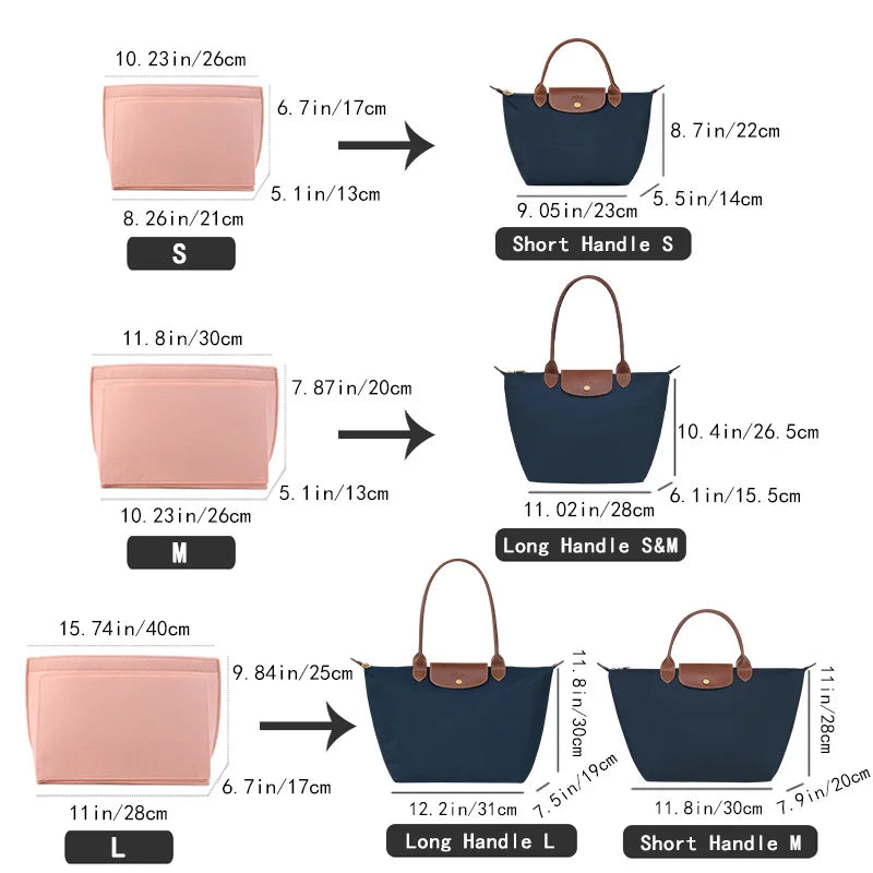 Felt Insert Organizer For Handbags