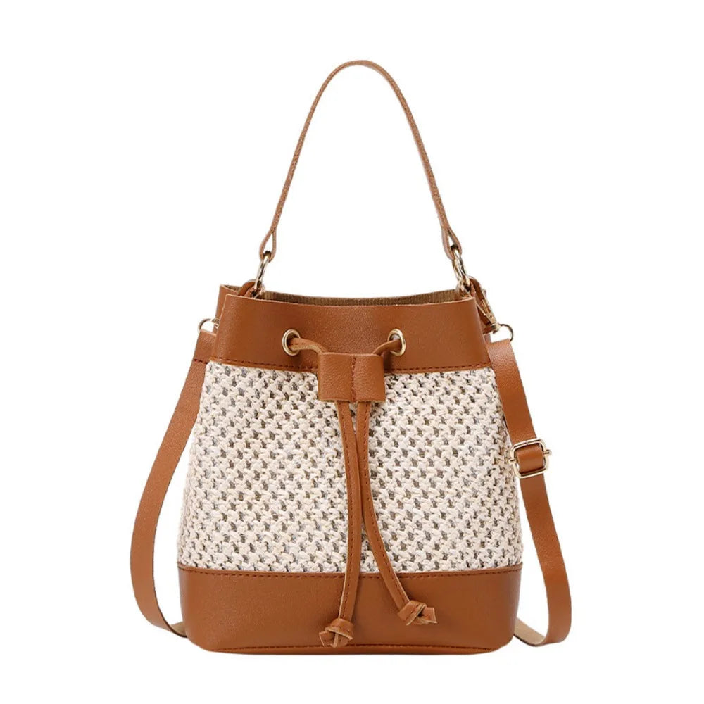 Bundle Pocket Straw Crossbody Bag