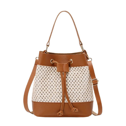 Bundle Pocket Straw Crossbody Bag