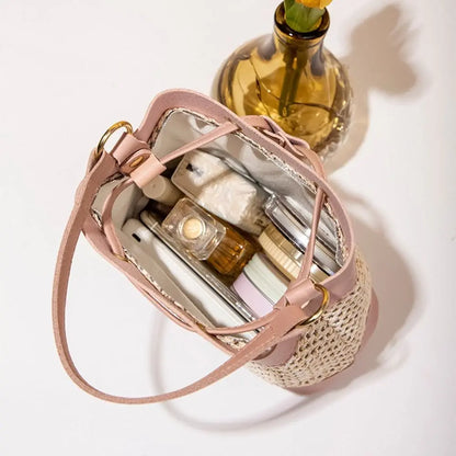 Bundle Pocket Straw Crossbody Bag
