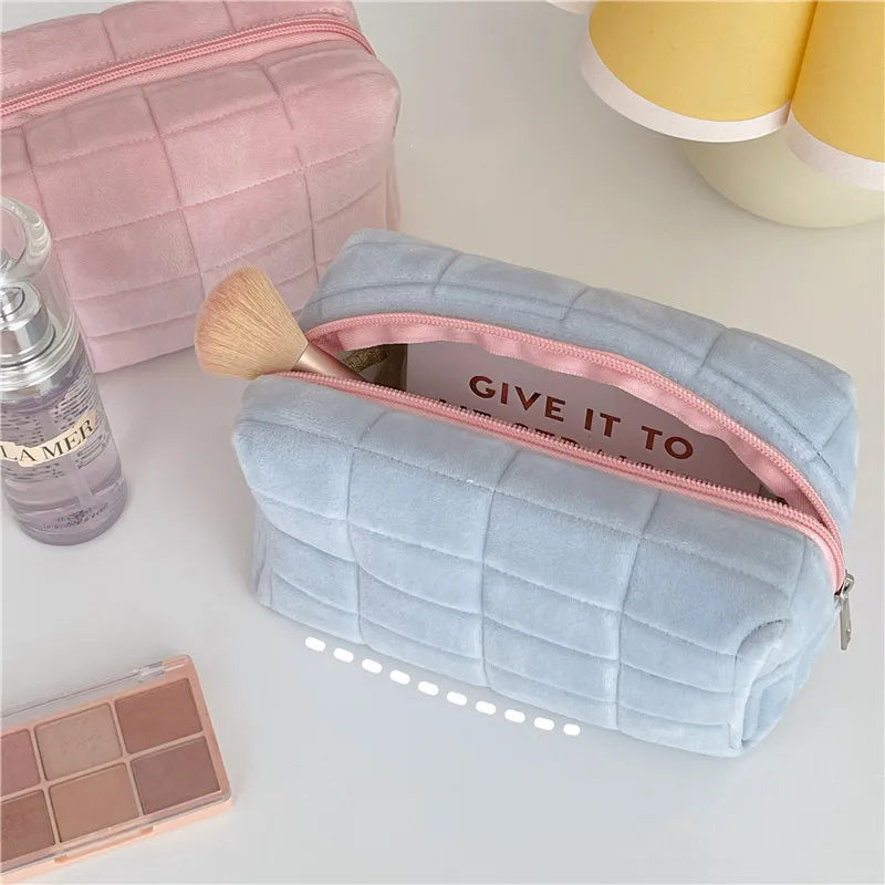Solid Fur Cosmetic Storage Bag