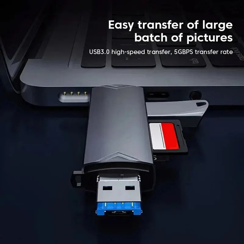 6-in-1 USB 3.0 Flash Drive and Card Reader
