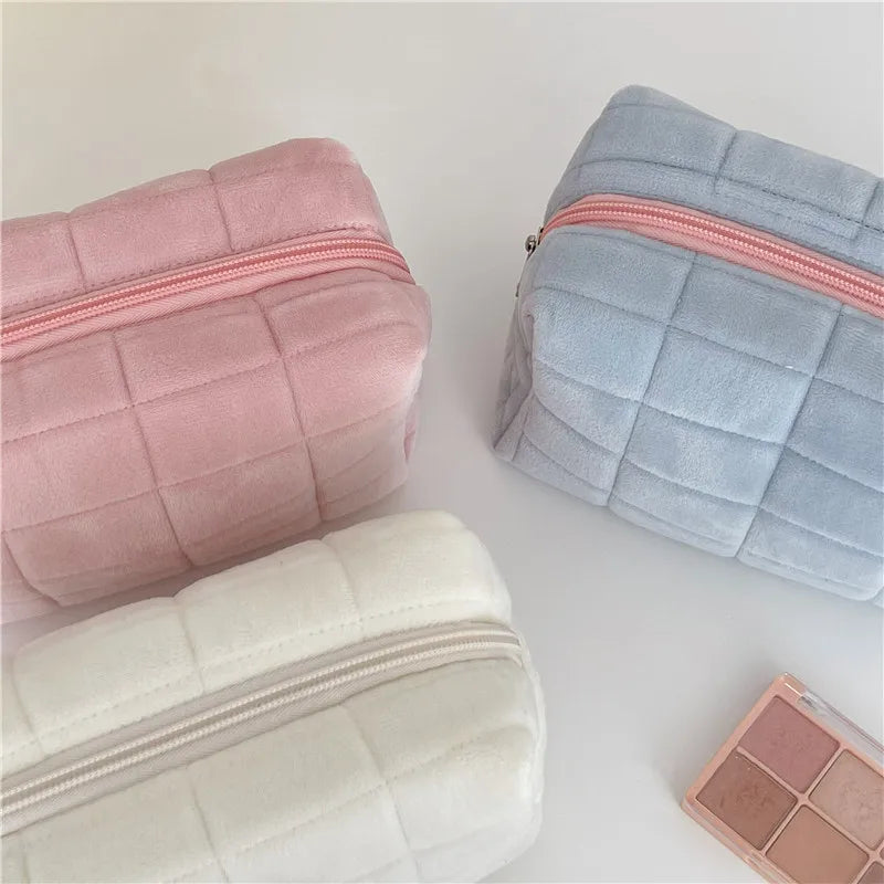Solid Fur Cosmetic Storage Bag