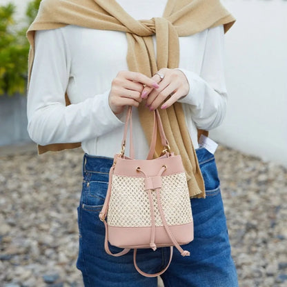 Bundle Pocket Straw Crossbody Bag