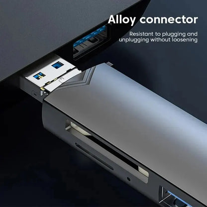 6-in-1 USB 3.0 Flash Drive and Card Reader