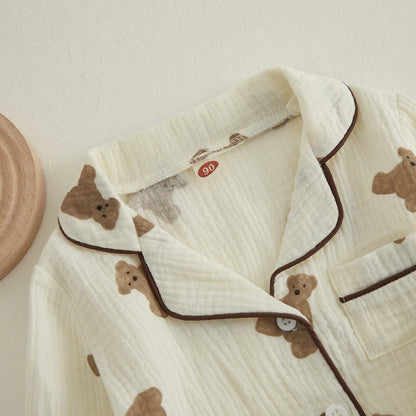Kid's Pajama Suit Bear Print