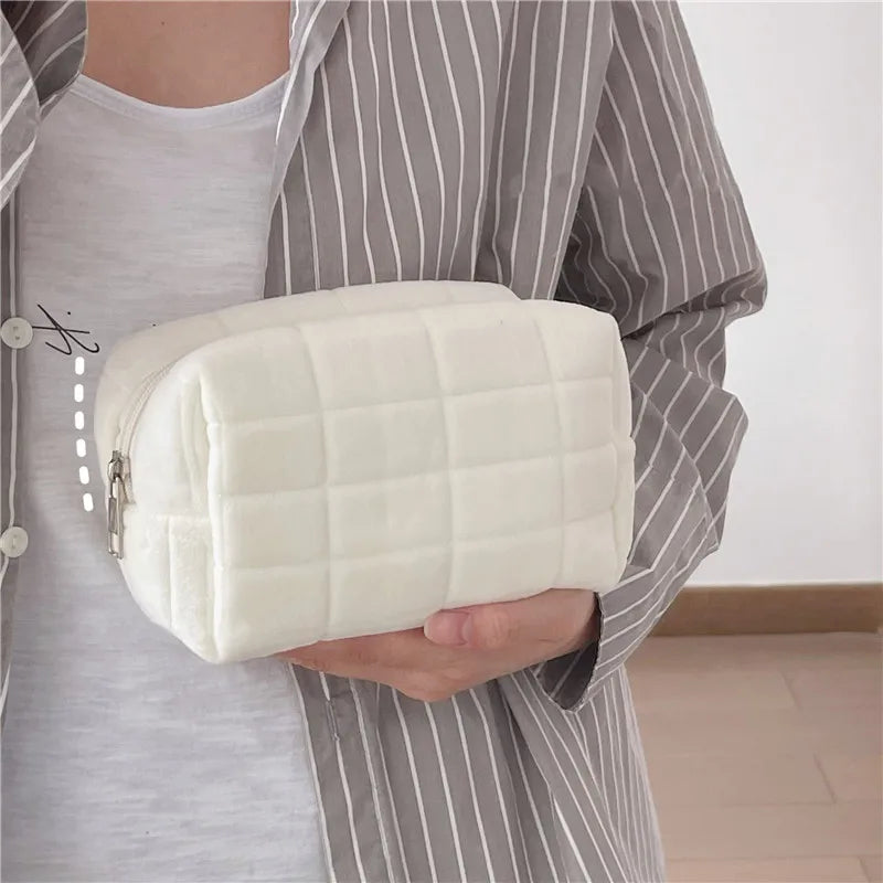 Solid Fur Cosmetic Storage Bag