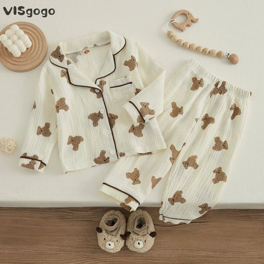 Kid's Pajama Suit Bear Print