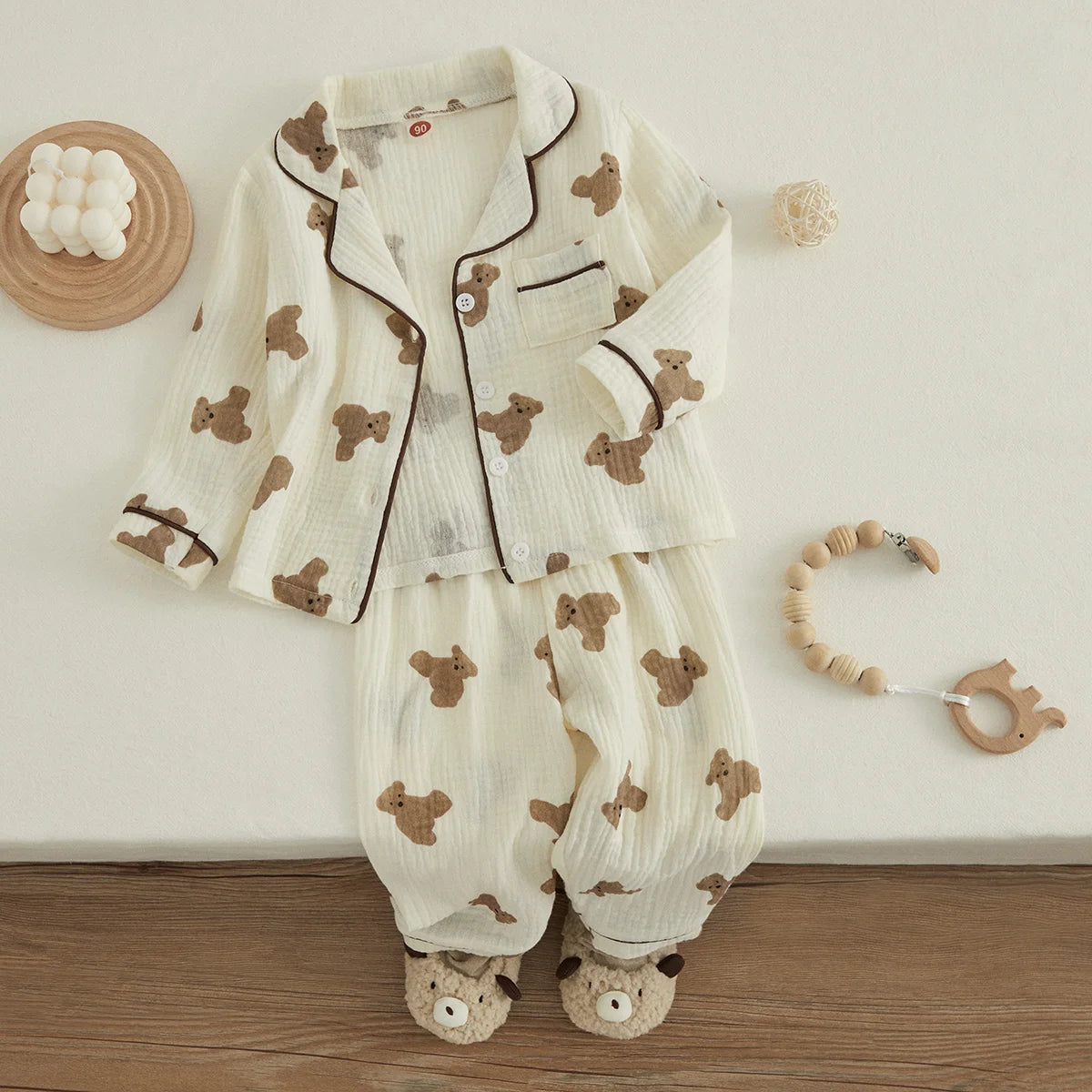 Kid's Pajama Suit Bear Print
